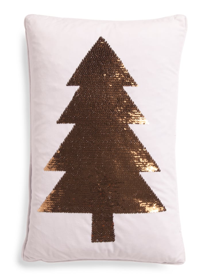 Reversible Sequin Velvet Tree Pillow Best TJ Maxx Christmas Decor