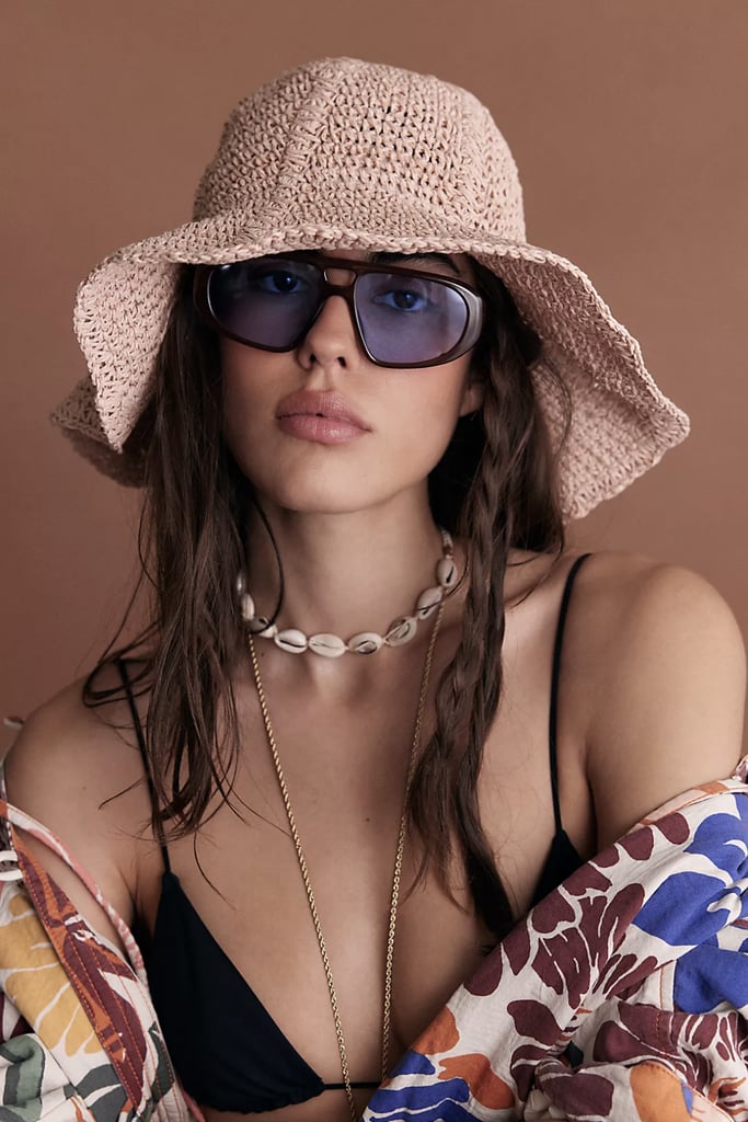 Free People Essential Beach Hat ($28)
A casual throw-on-and-go look, this bucket hat is ideal for keeping cool and protecting your skin from the sun's harmful ways all while adding a Bohemian flair to your look. When styling this hat, don't overthink it: add it to everything from a crochet dress to denim. Added bonus? You can pull it out for mornings spent at the pool, too.