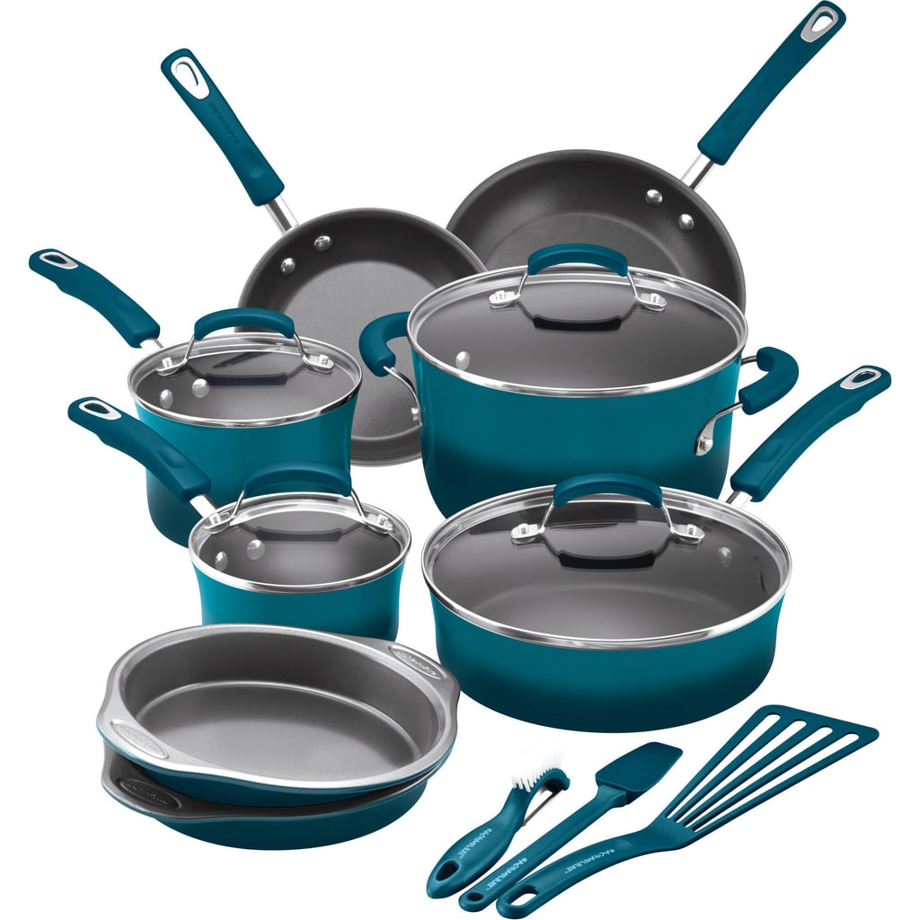 Rachael Ray 15Piece Hard Enamel Aluminum Nonstick Cookware Set Last
