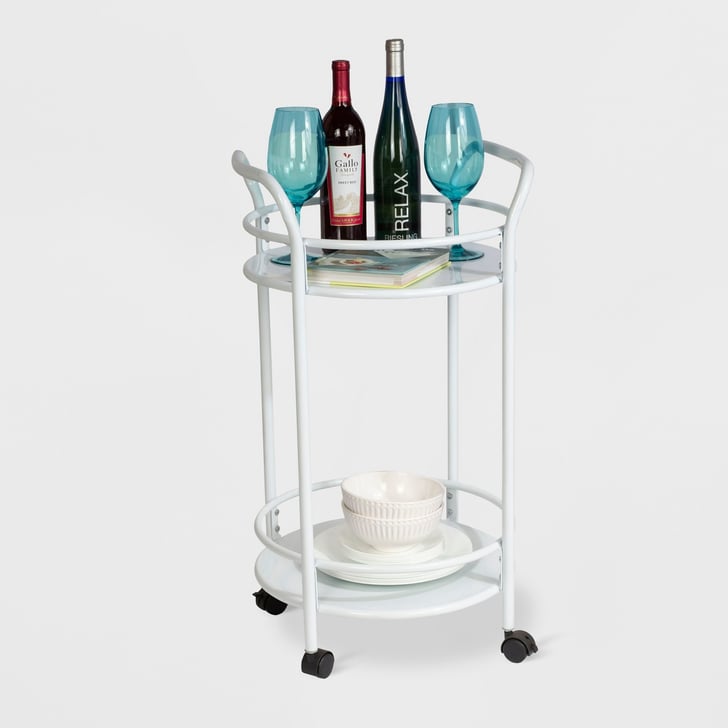 Urb Space Rolling Bar Cart with Casters White Best Bar Carts Under