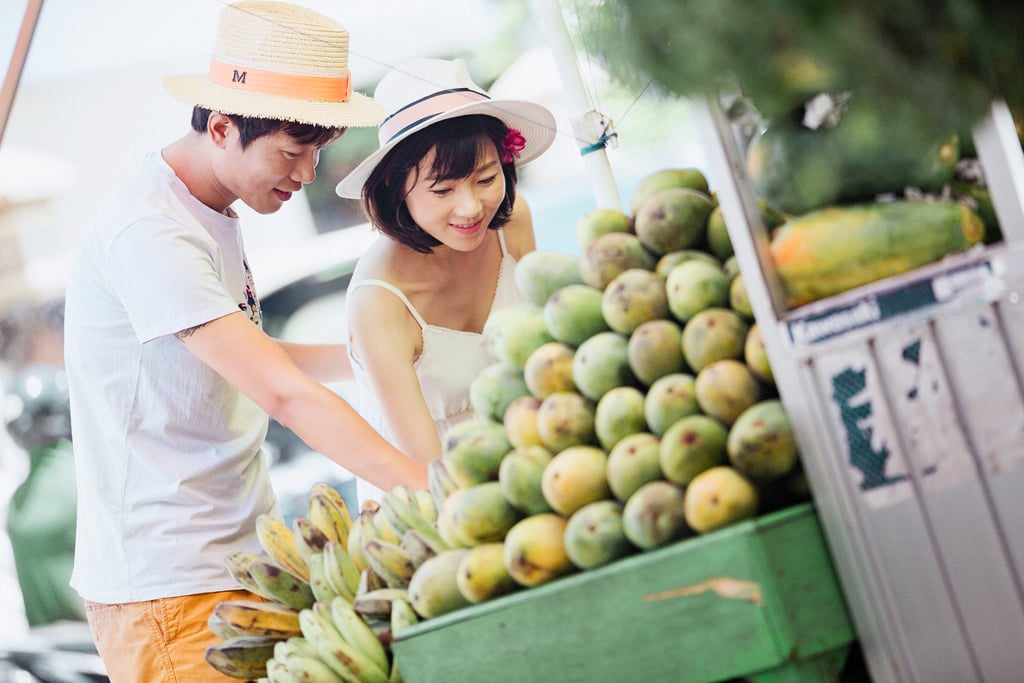 Grocery shop together.