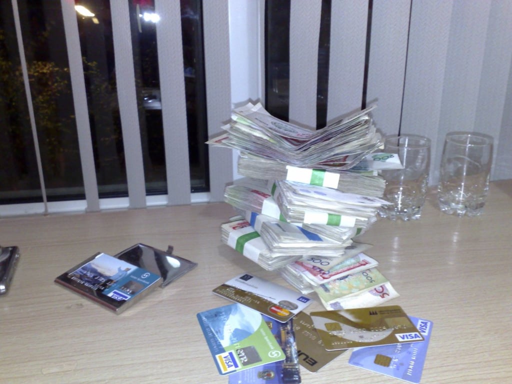 This was Garfors' stash of cash and credit cards he used during his travels through Uzbekistan.