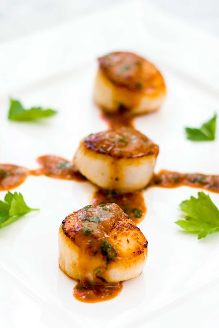 BloodOrange Miso Scallops Halloween Party Recipes POPSUGAR Food