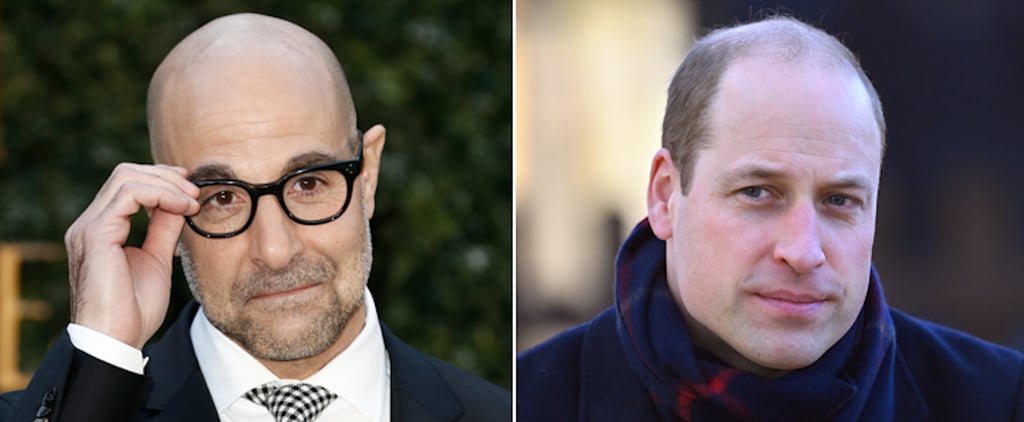 Stanley Tucci and Dwayne Johnson Jokingly Protest Prince William's "Sexiest Bald Man" Title