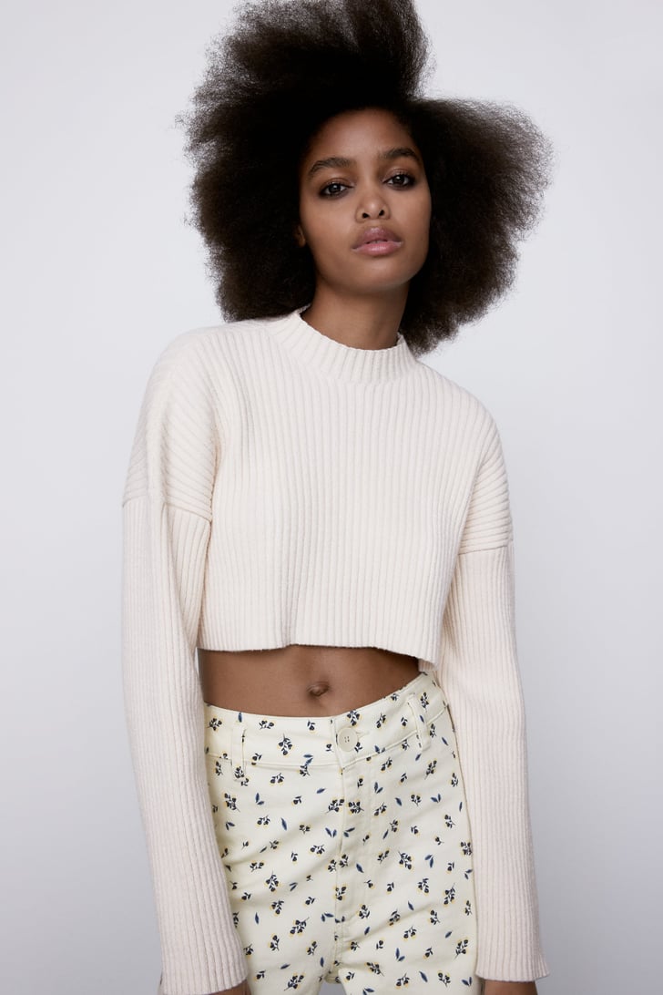 Zara Cropped Ribbed Sweater | The Best Sweaters at Zara | POPSUGAR ...