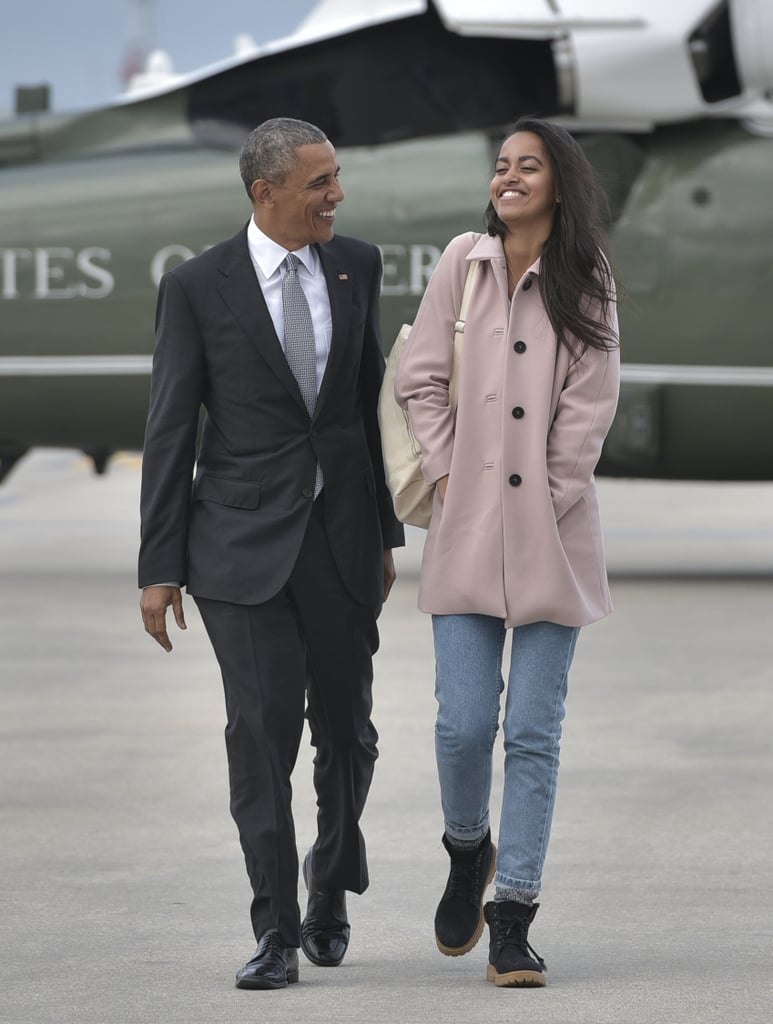 Barack and Malia Obama in Chicago April 2016