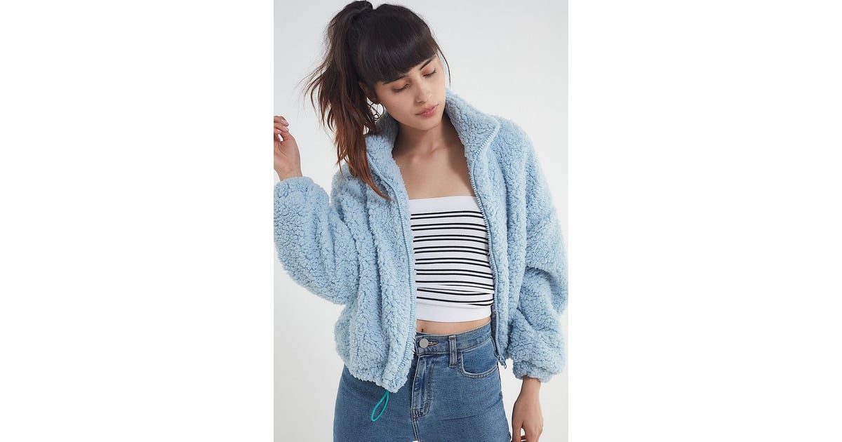 uo willow fuzzy drawstring jacket