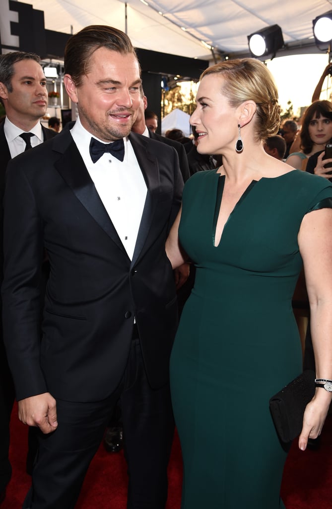 Kate Winslet and Leonardo DiCaprio at the SAG Awards 2016