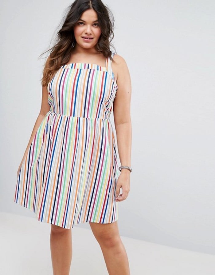ASOS Curve Skater Dress in Bright Stripe