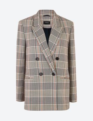 Autograph Checked Double Breasted Blazer