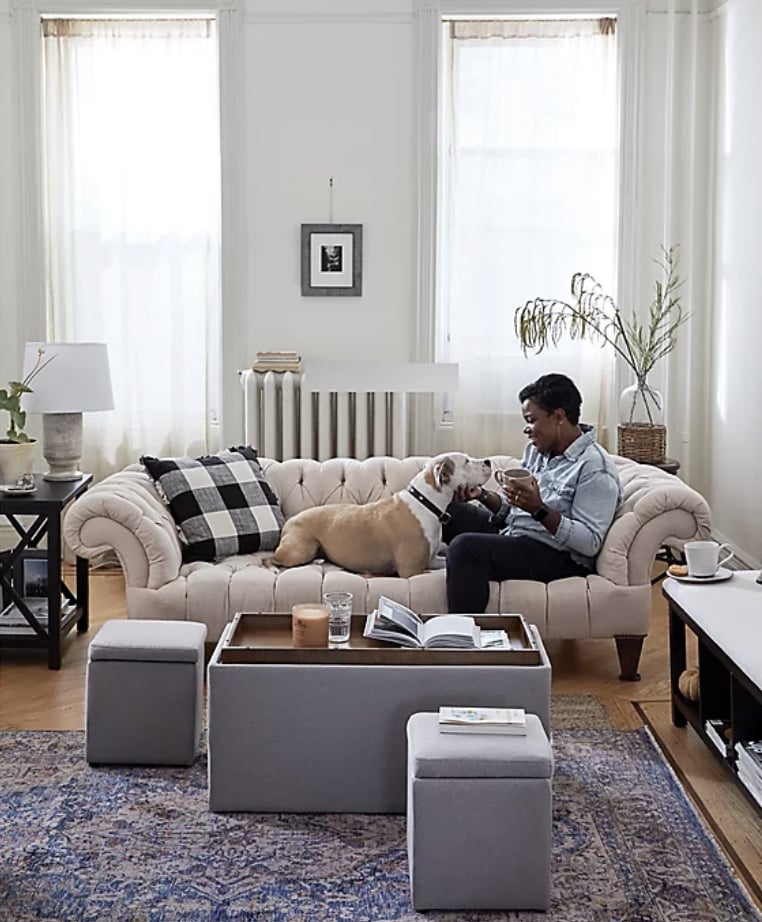 Storage Bench With Tray and 2 Ottomans