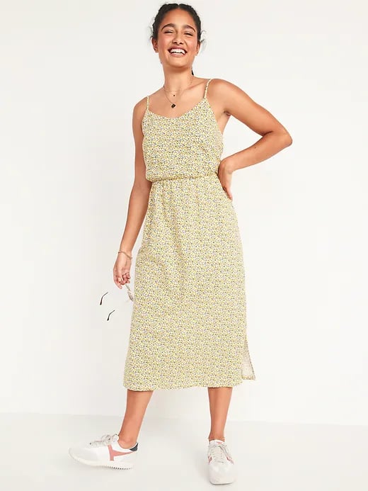 Old Navy Waist-Defined Floral Midi Cami Dress