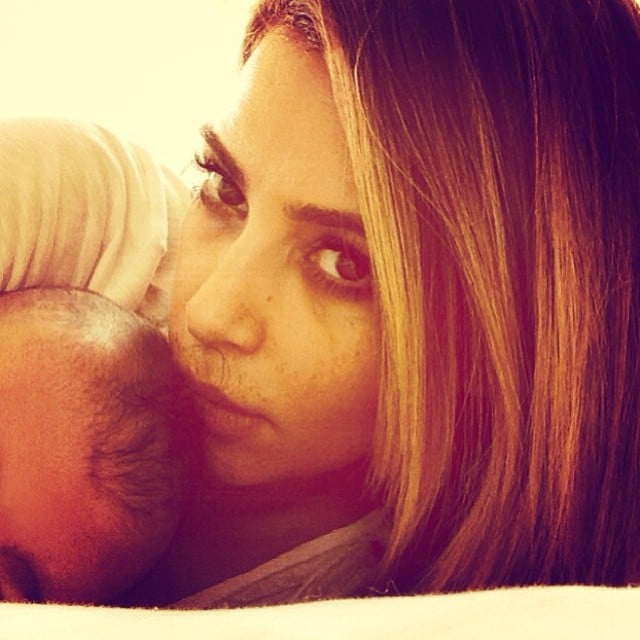 Kim Kardashian nuzzled little North's sweet head.
Source: Instagram user kimkardashian