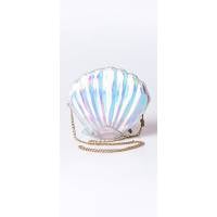 Silver Iridescent Seashell Crossbody Purse