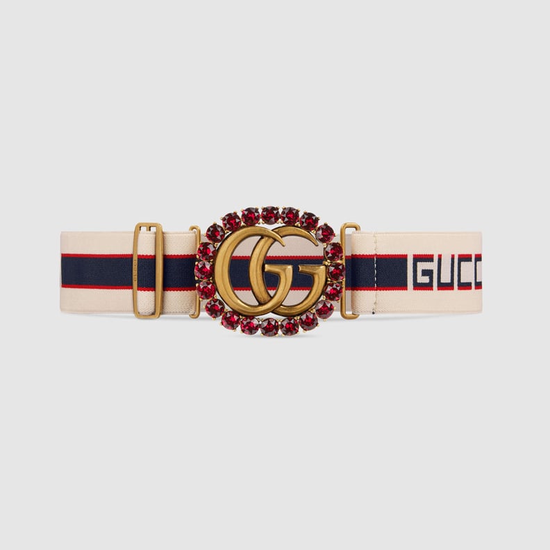 Gucci Stripe Belt With Double G