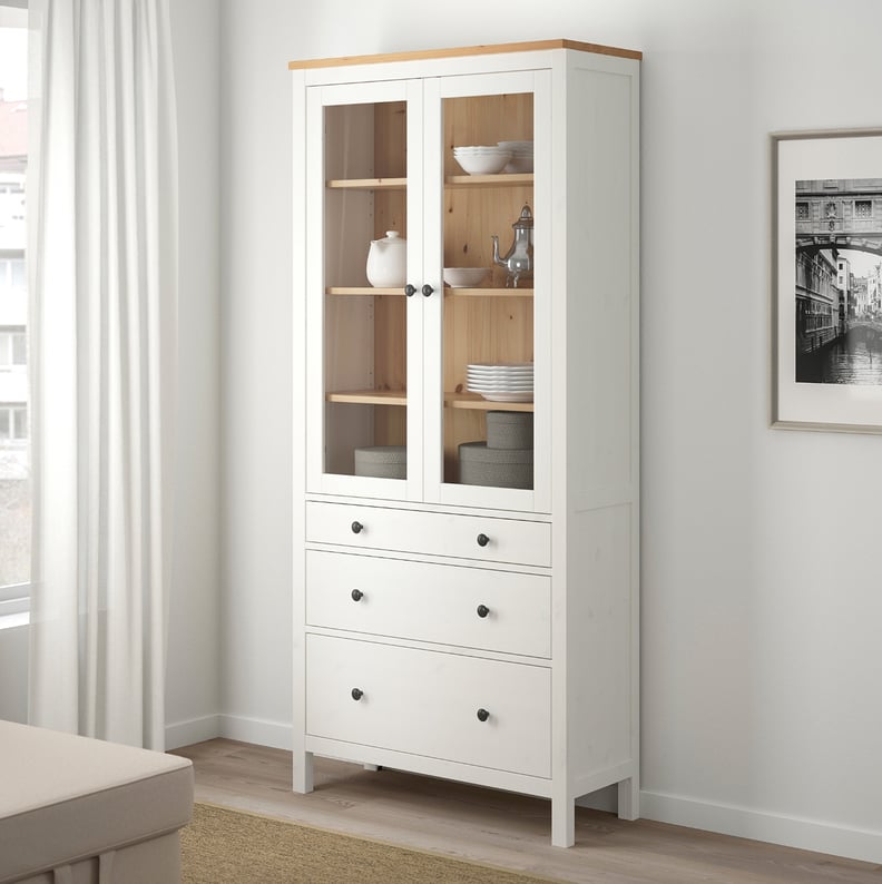 Hemnes Glass-Door Cabinet With Drawers