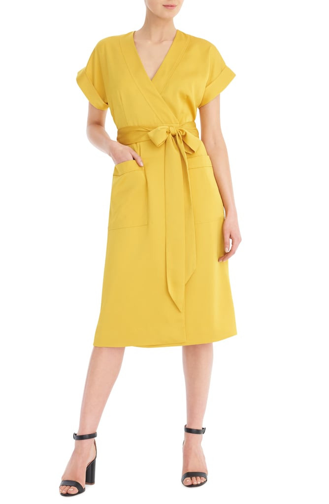 J.Crew Short-Sleeved Wrap Dress | Pippa Middleton Yellow Floral Dress ...