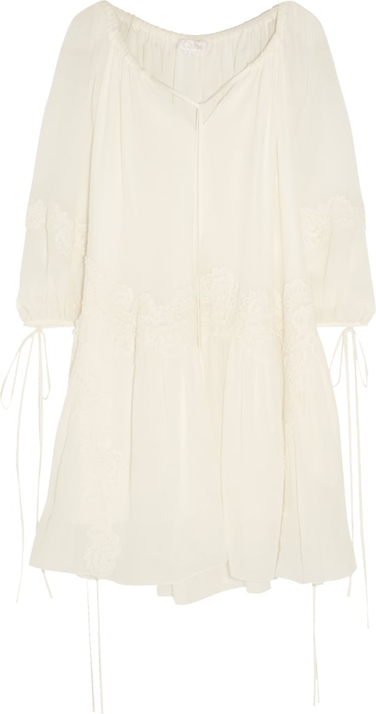Chloé x Net-A-Porter Lace-appliquéd Cotton-crépon Mini Dress ($2,595)