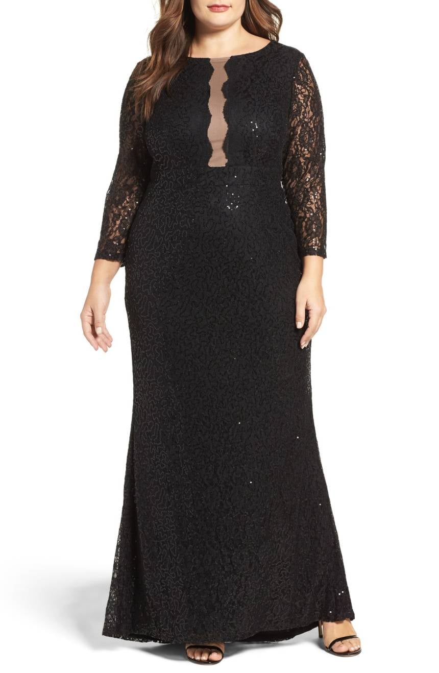Marina long sleeve sequin lace dress top