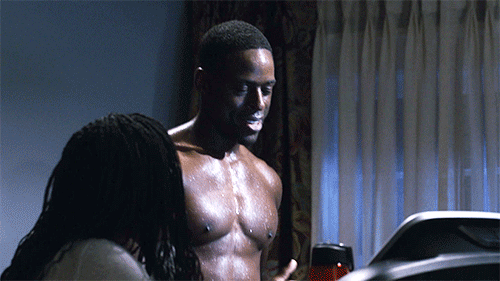 When he flexes his sweaty sexiness.