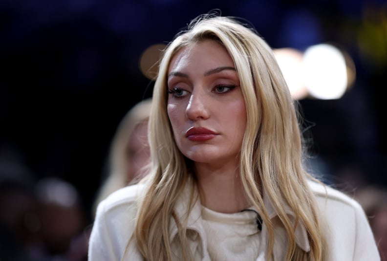 Cameron Brink of the Los Angeles Sparks attends the game between the San Antonio Spurs and the Indiana Pacers.