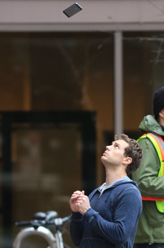 Jamie Dornan Running in Rain | Fifty Shades of Grey Photos