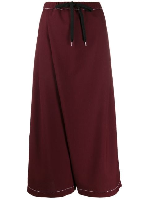 Marni Contrast Stitching Wrap Loose Trousers
