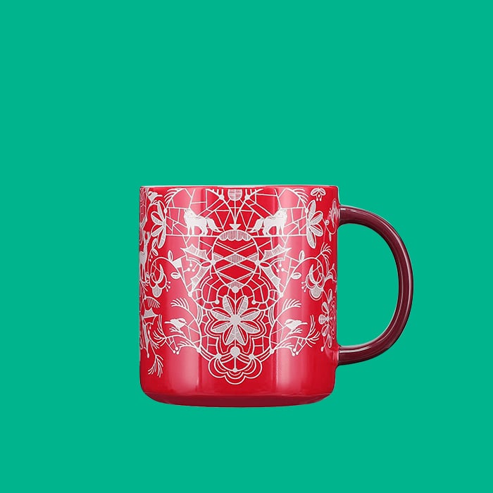 Starbucks Red Woodland Lace Mug