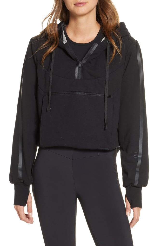 Blanc Noir Packable Knit Crop Hoodie