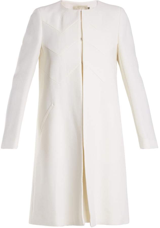 Goat Fairfax collarless wool-crepe coat