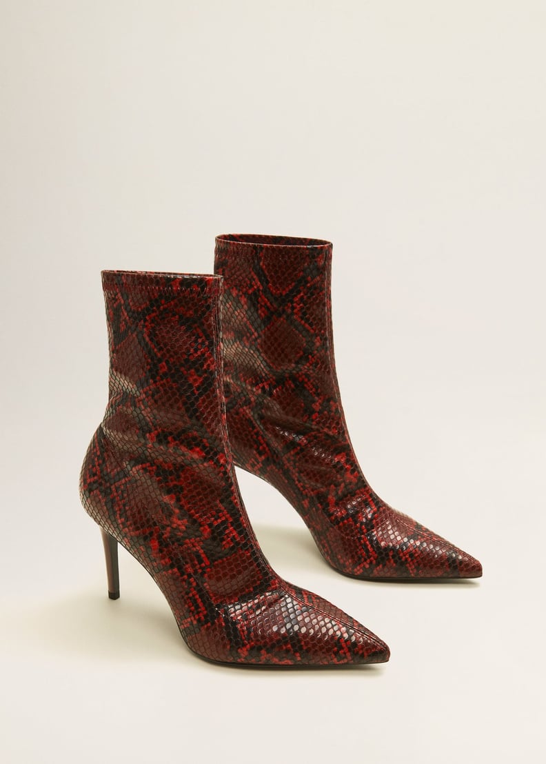 Gigi Hadid Red Snakeskin Boots From Mango | POPSUGAR Fashion