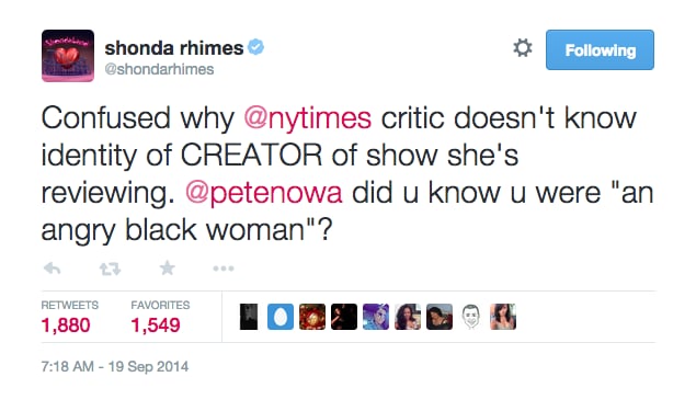 Shonda Rhimes Was Not Pleased With One New York Times Critic's Review