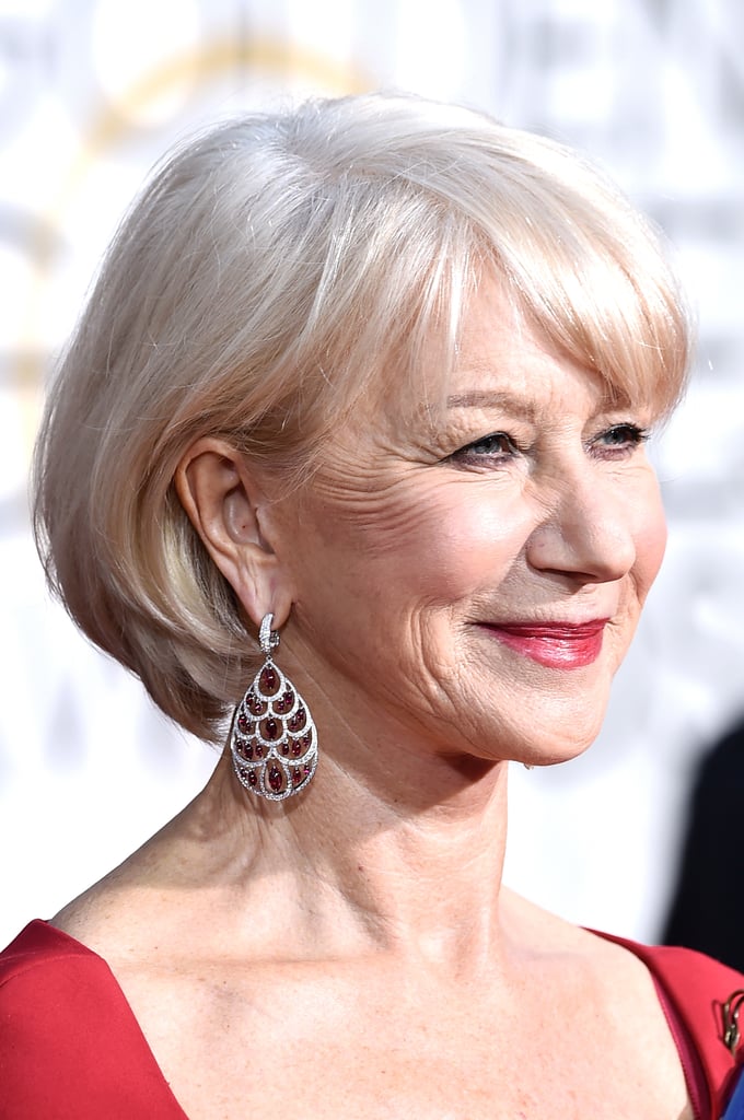 Helen Mirren's Chopard jewels were a glitzy finish to her look.