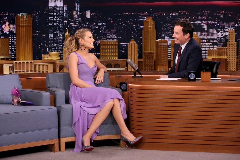 Blake Lively Wearing Purple Roland Mouret Dress POPSUGAR Fashion