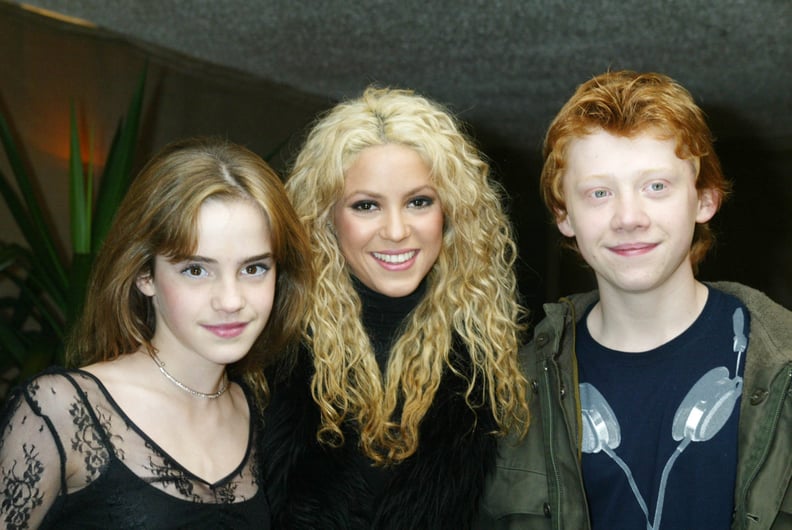 Emma Watson in 2002, With Shakira and Rupert Grint