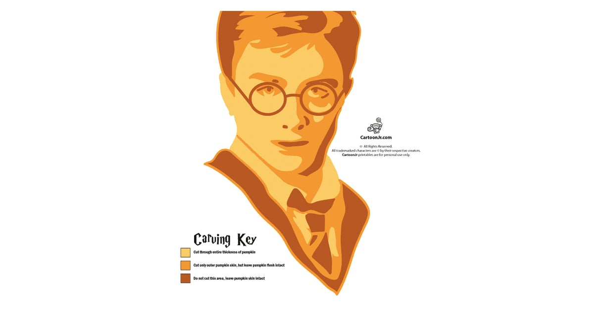 Harry Potter's Face | Free Harry Potter Pumpkin Carving Stencils ...