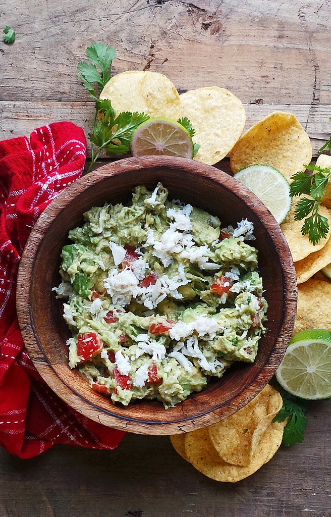 Guacamole is always a staple on Super Bowl night. Step it up a notch and try this seafood version with crabmeat.