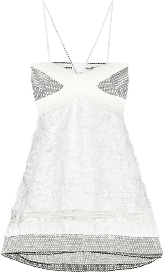 Jonathan Simkhai Lielle Cutout Fringed Bandage Mini Dress ($645)