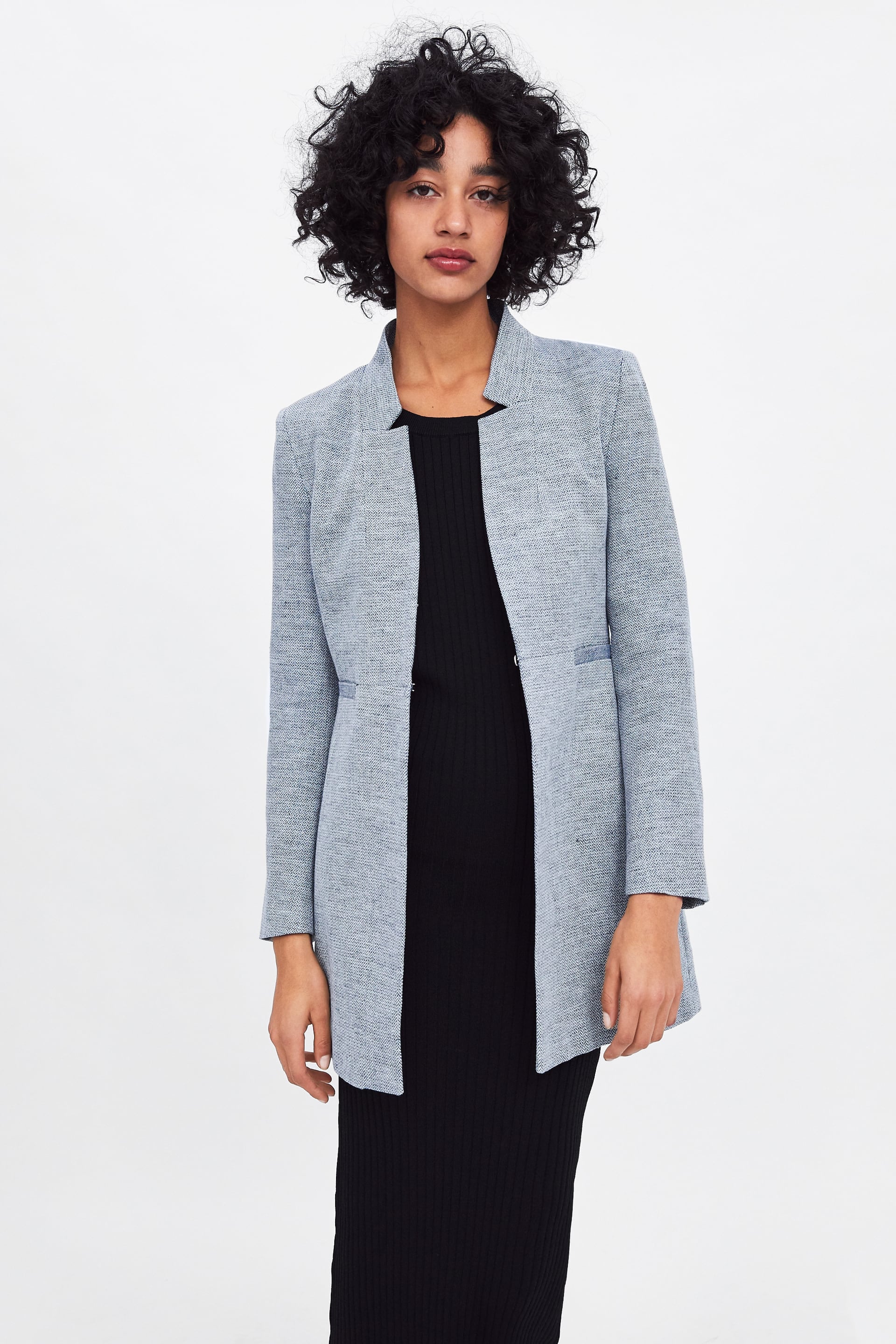 Zara blue coat 2019 sales
