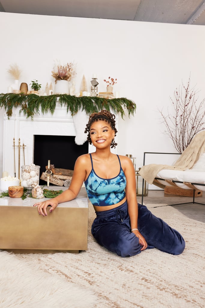 PINK Seamless Lightly Lined Sports Crop and Velour Heritage Sweatpants | Chloe and Halle Bailey ...