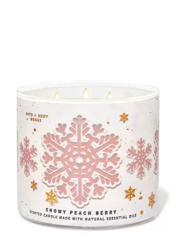 Snowy Peach Berry 3-Wick Candle