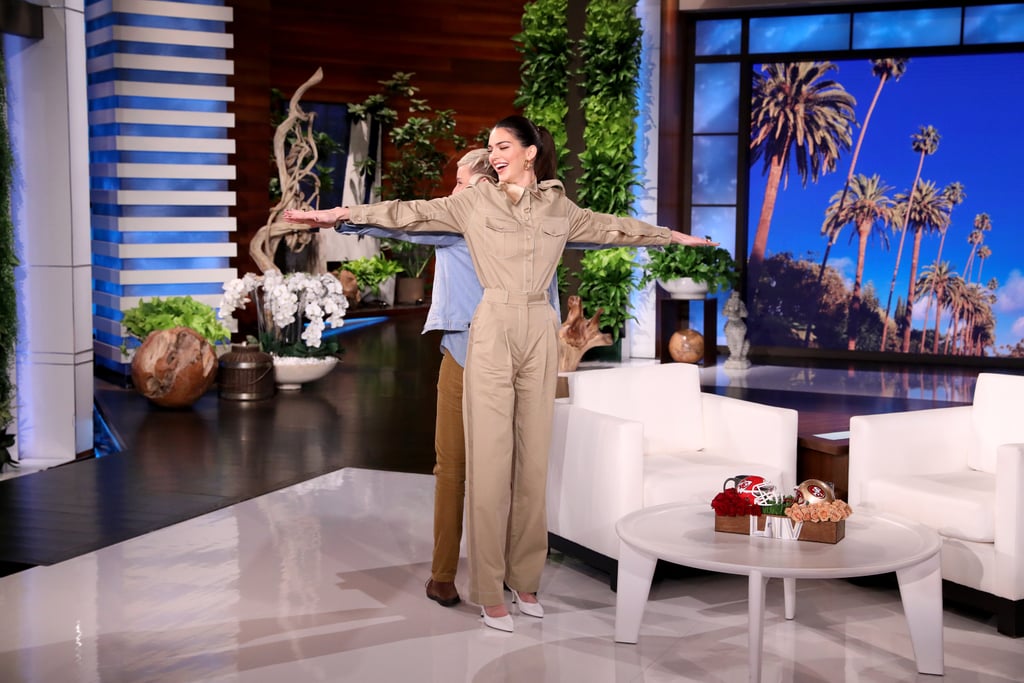 Kendall Jenner Wearing a Navarro Cheer Crop Top on Ellen