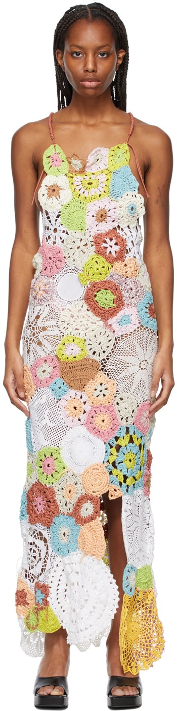 Marco Rambaldi Multicolor Crochet Long Dress