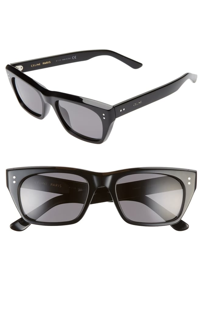 CELINE 53mm Polarized Rectangle Sunglasses