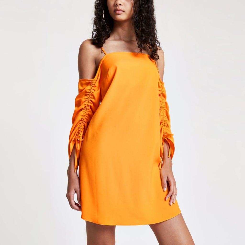 River Island Orange Cold Shoulder Dress