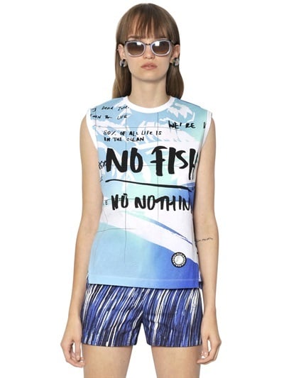 Kenzo No Fish Printed Cotton Jersey T-Shirt ($196) | Slogan T-Shirts ...