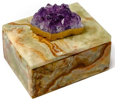 Lacquer Box With Amethyst Crystal