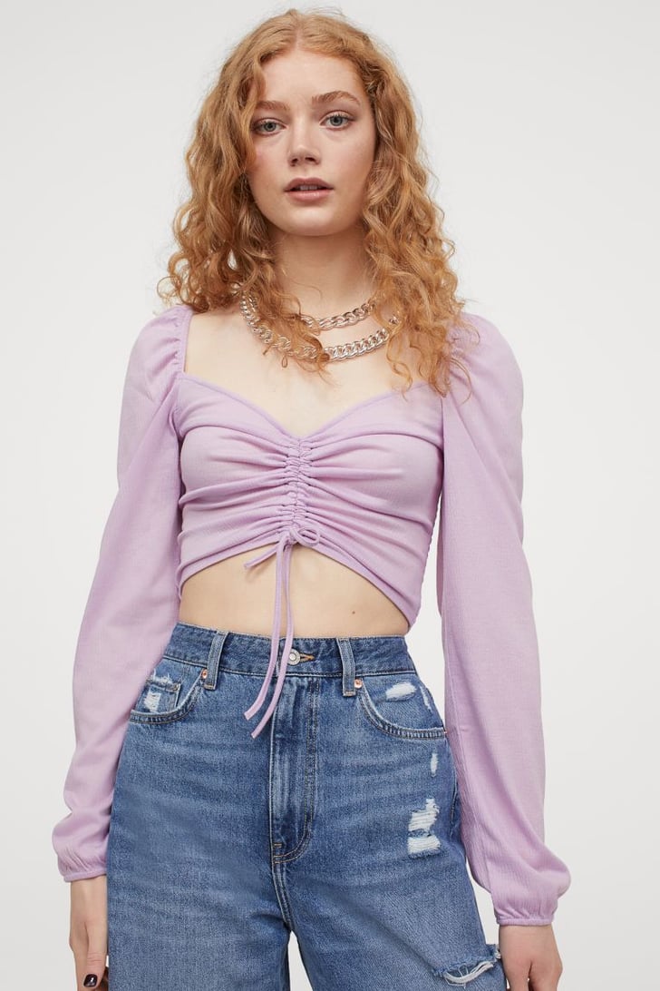 H&M DrawstringFront Top Best Tops For Small Busts POPSUGAR Fashion