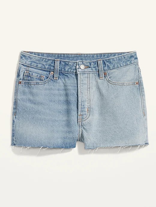 Old Navy High-Waisted Button-Fly O.G. Straight Non-Stretch Cut-Off Jean Shorts,
