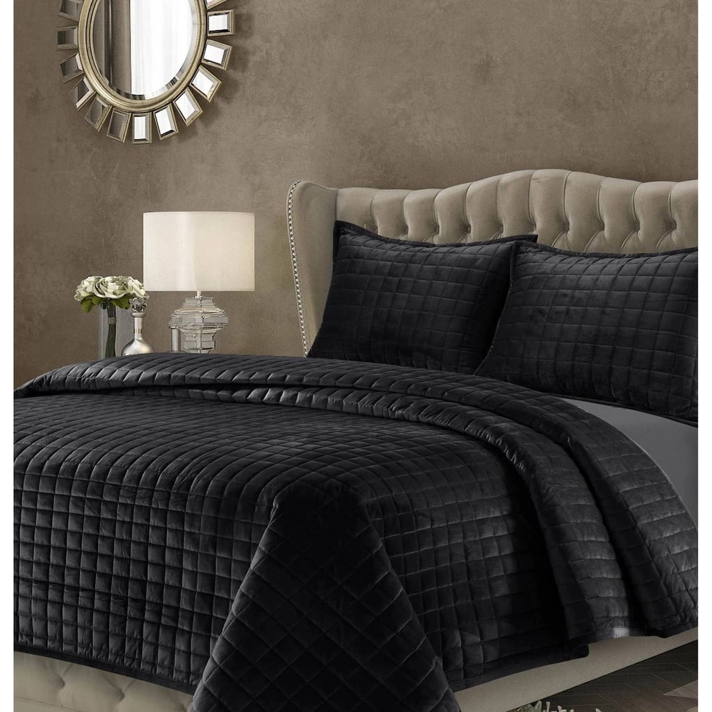 Tribeca Living Florence Velvet Oversized Quilt Set